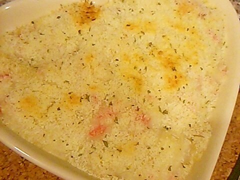 グラタンリメイク！カニカマでスコップコロッケ